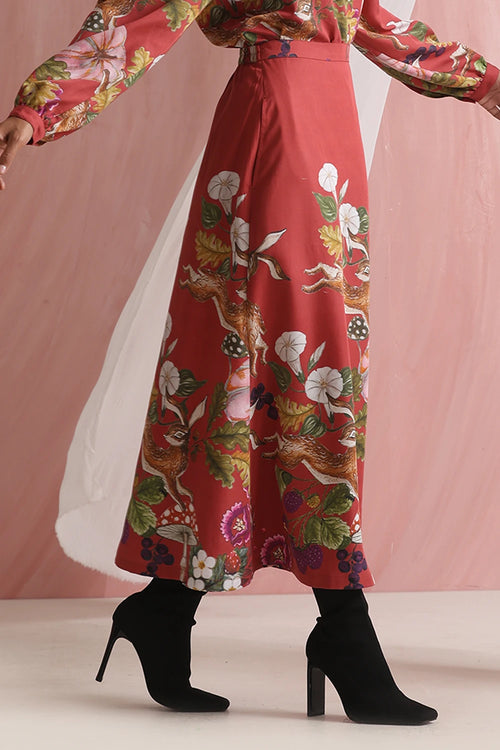 Raspberry Red Wanderlit Skirt