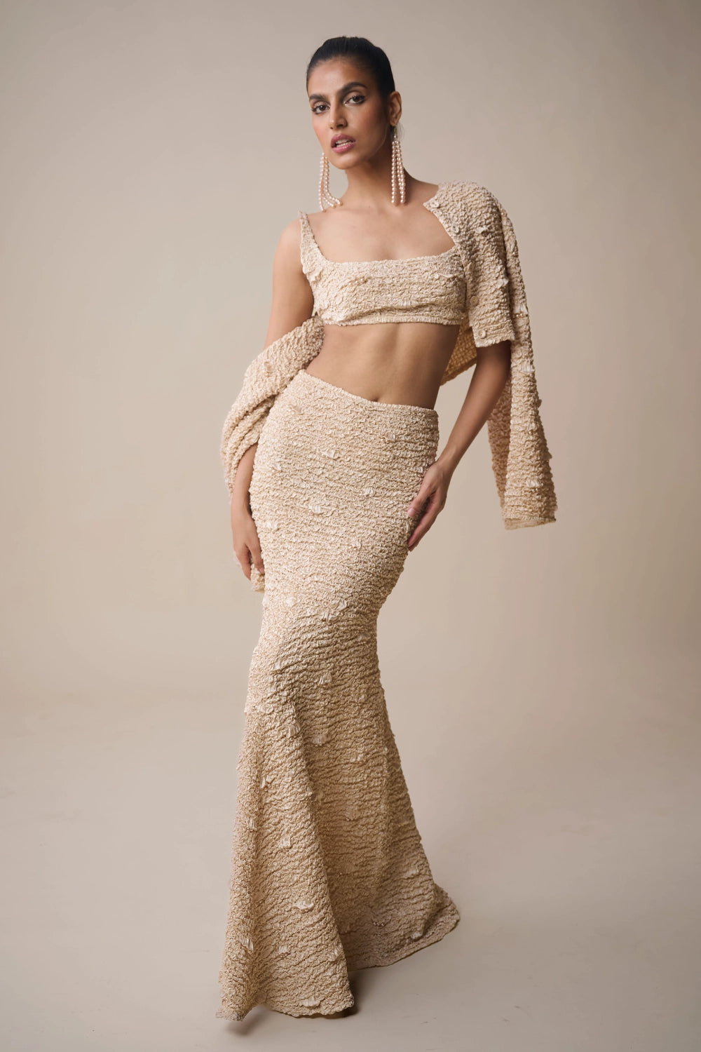 Alabaster Satin Mermaid Skirt