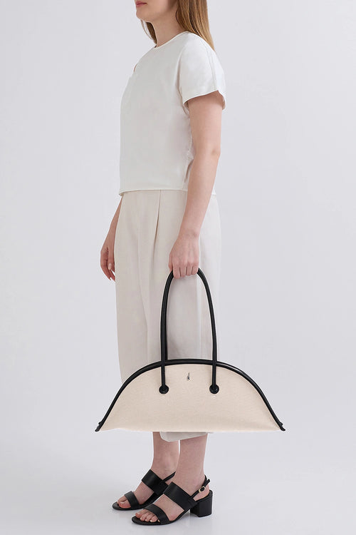 Laverne Canvas Sand Black Bag