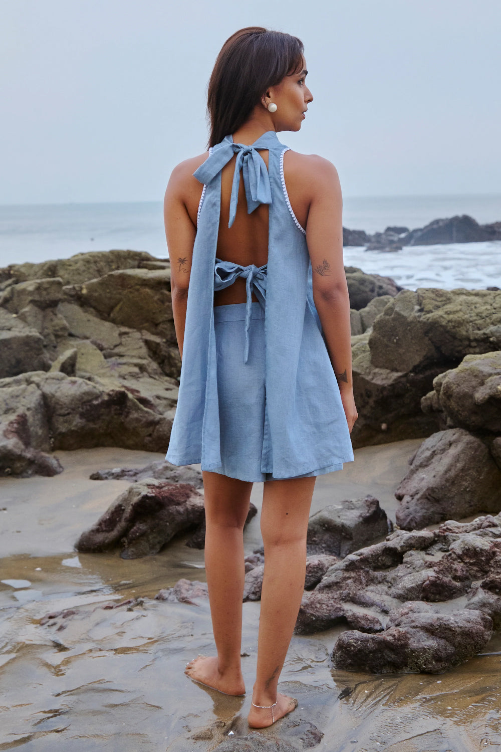 Ava Backless Blue Top