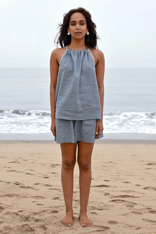 Odessa Elasticated Blue Shorts