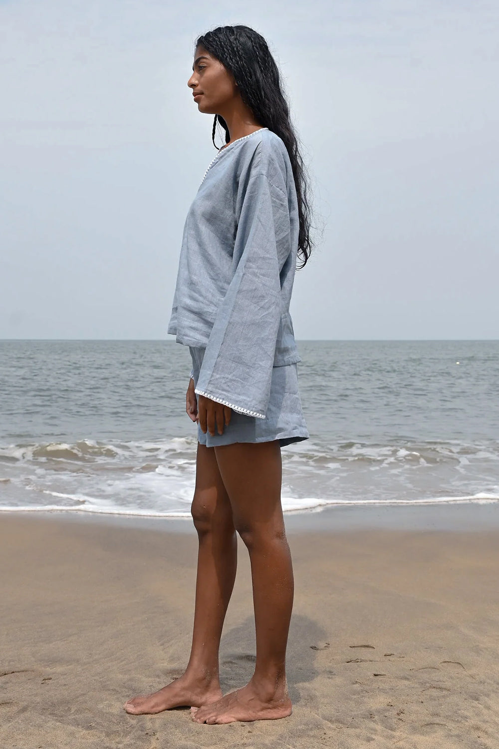 Arlo Long Sleeve Blue Top