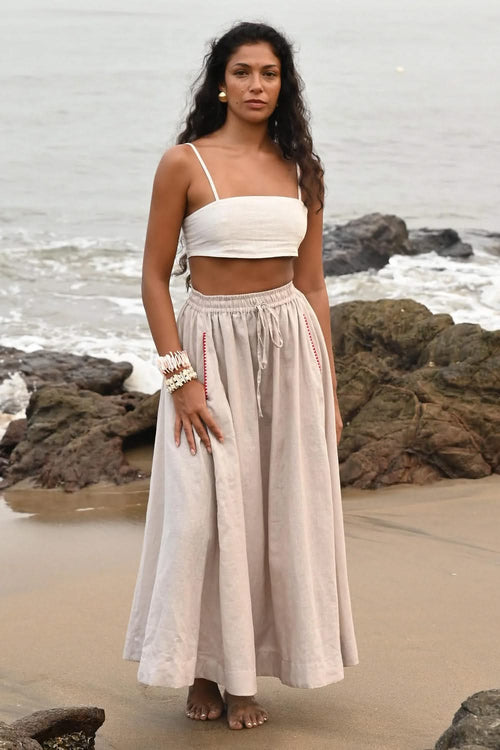 Verve Beige Maxi Skirt