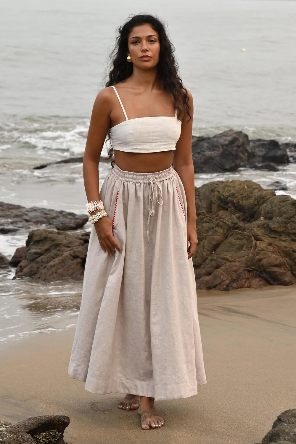 Verve Beige Maxi Skirt