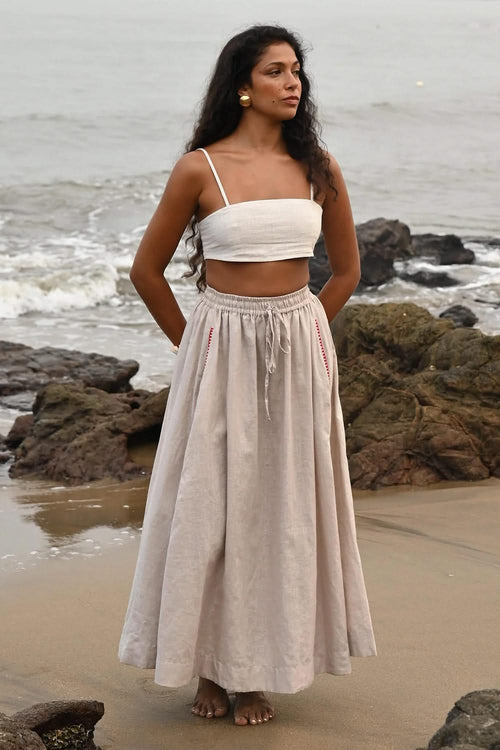 Verve Beige Maxi Skirt