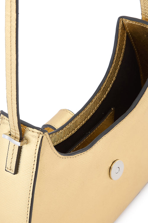 Leena Metallic Gold Mini Crossbody Bag