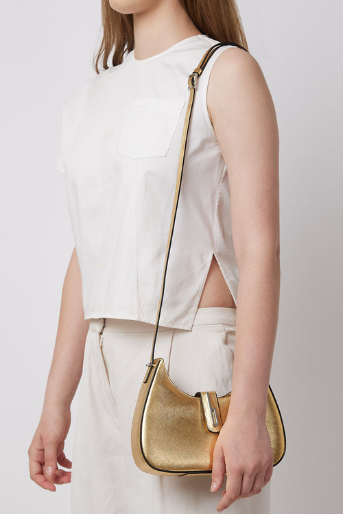 Leena Metallic Gold Mini Crossbody Bag