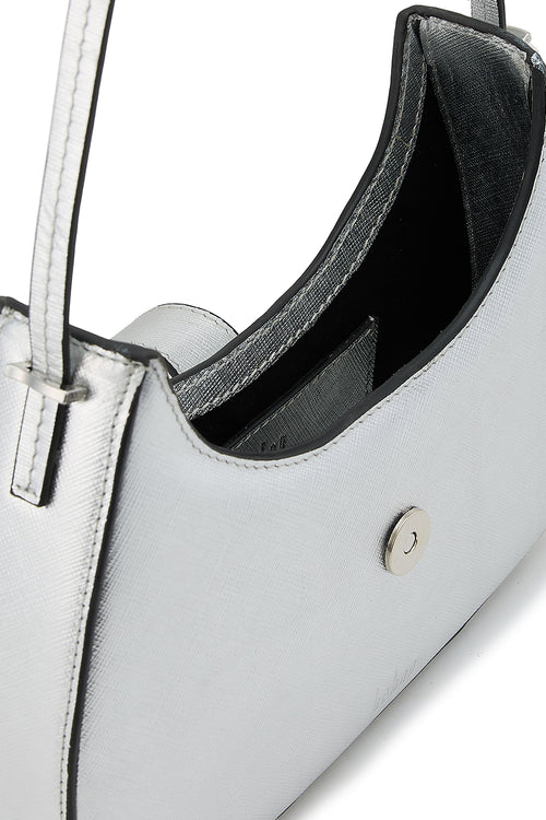 Leena Metallic Silver Mini Crossbody Bag