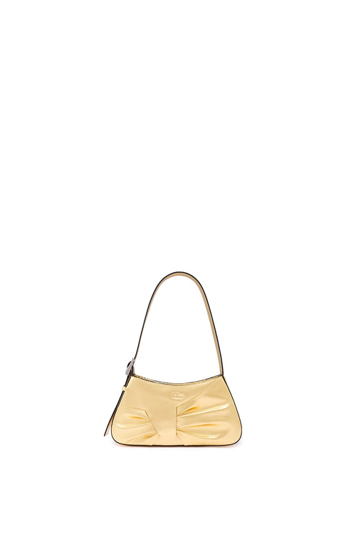 Leena Metallic Gold Mini Draped Shoulder Bag