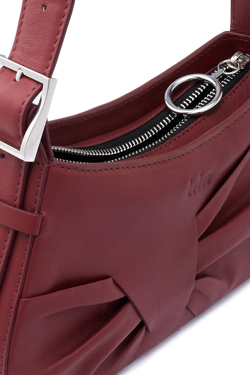 Leena Nappa Brick Mini Draped Shoulder Bag