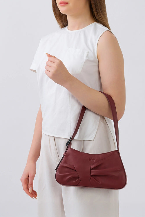 Leena Nappa Brick Mini Draped Shoulder Bag
