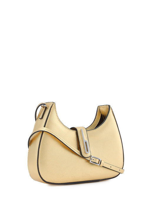 Leena Metallic Gold Mini Crossbody Bag