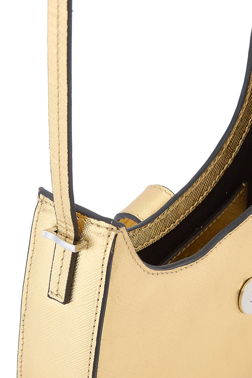 Leena Metallic Gold Mini Crossbody Bag