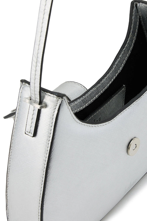 Leena Metallic Silver Mini Crossbody Bag