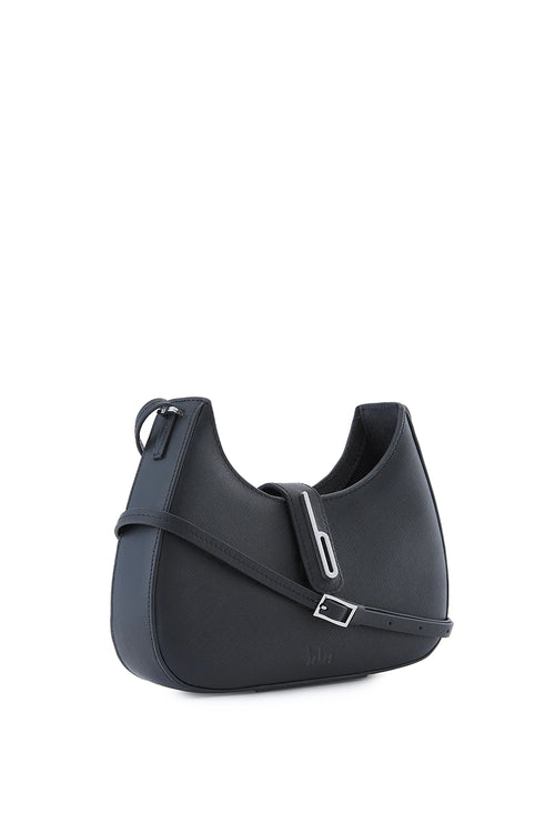 Leena Saffiano Black Mini Crossbody Bag