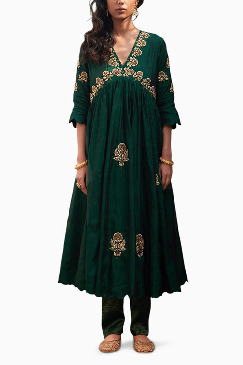 Rani Zardozi Kali Kurta set