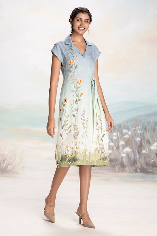 Sunset Blue Landscape Dress