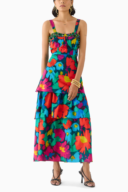 Anima Bustier Tiered Dress