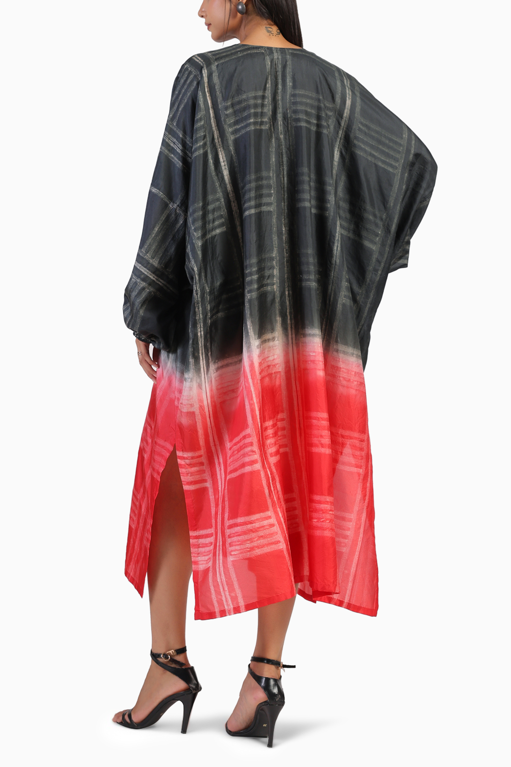 Geometric Shibori Kaftan Dress