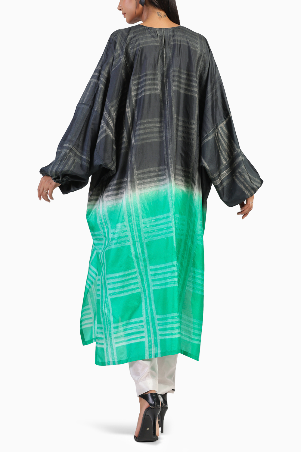 Geometric Shibori Kaftan Set