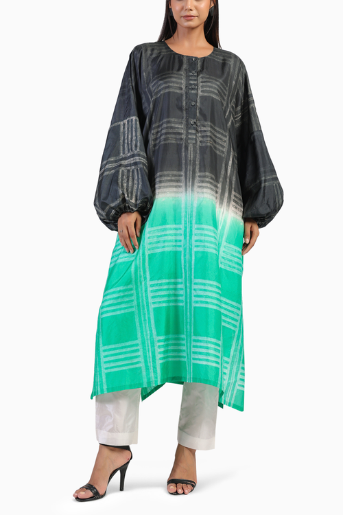 Geometric Shibori Kaftan Set