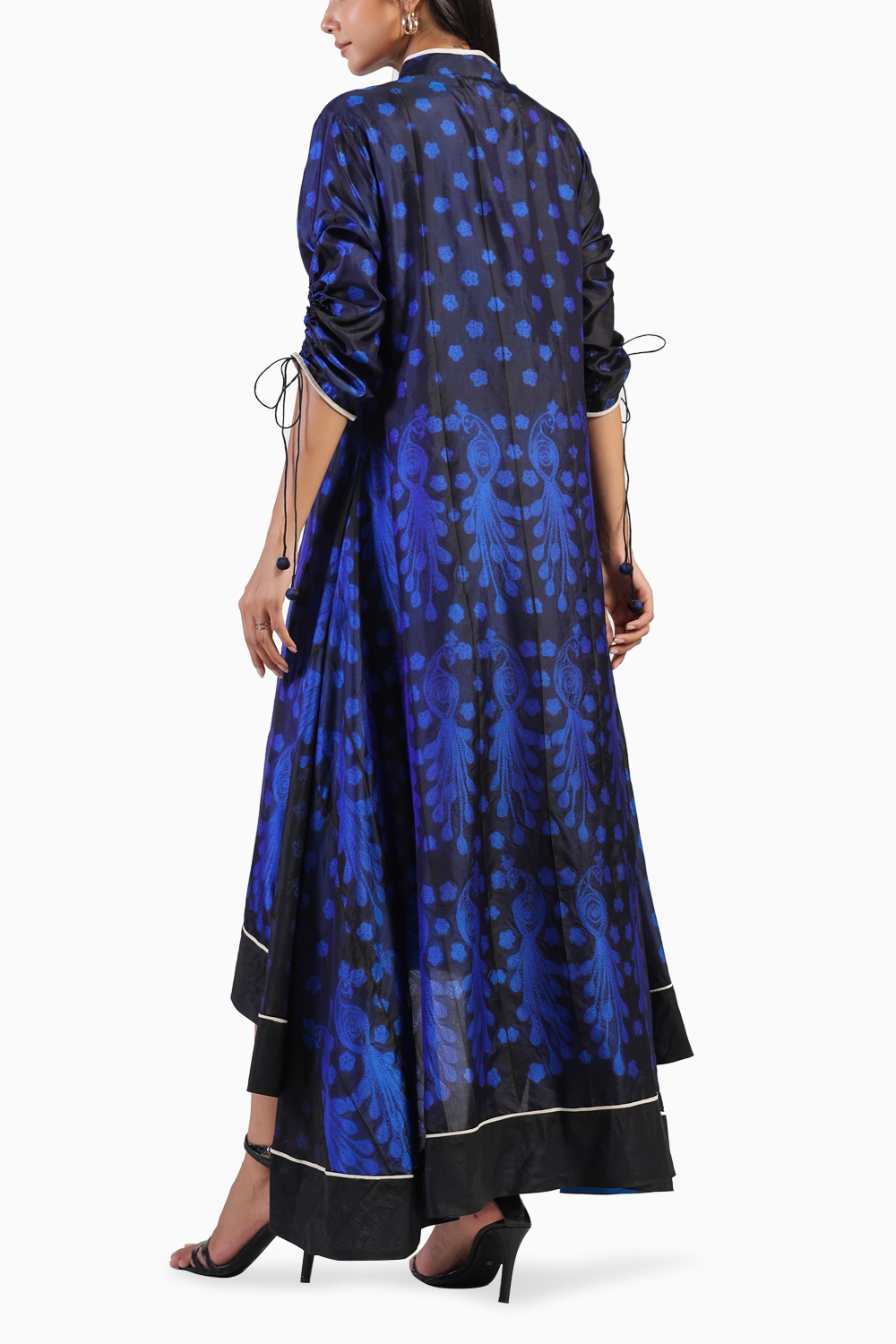 Peacock Black and Blue Ombre A Line Dress