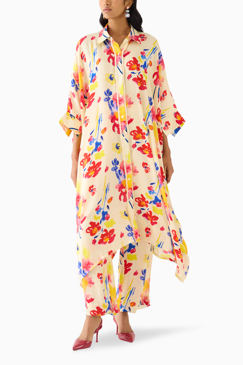 Riad Front Button Kimono and Trousers