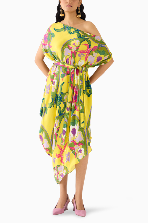 Paisley Draped Dress