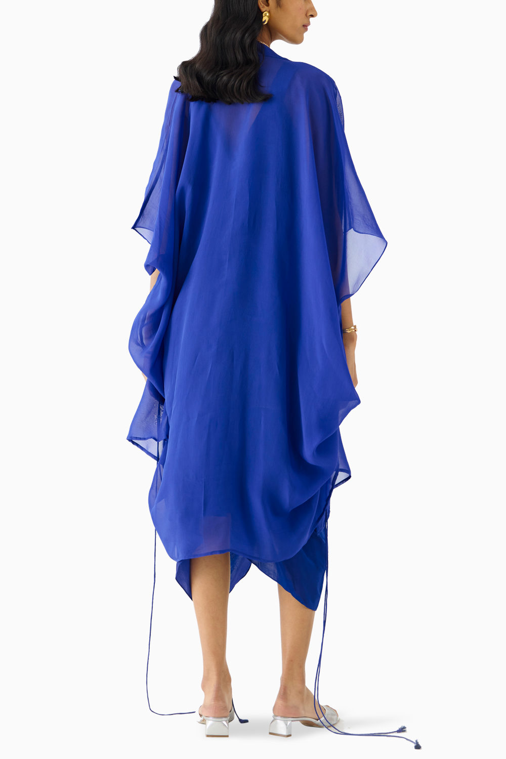 Royal Midi Dress with Organza Cape