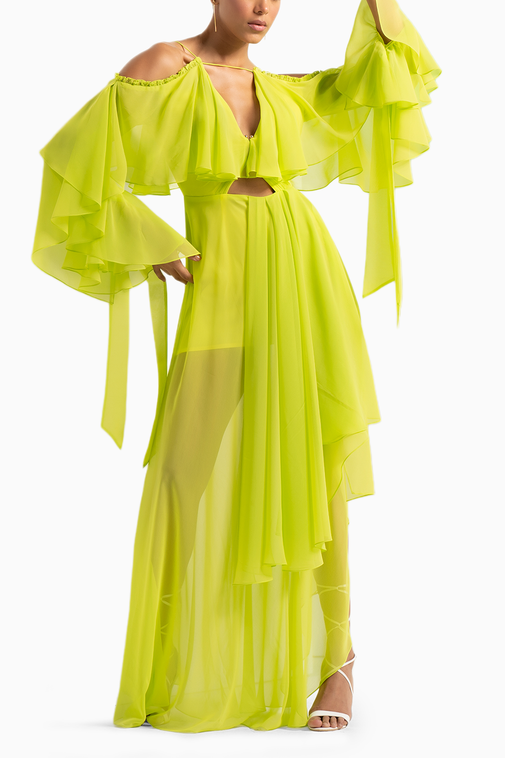 Lime Green Asymentric Dress