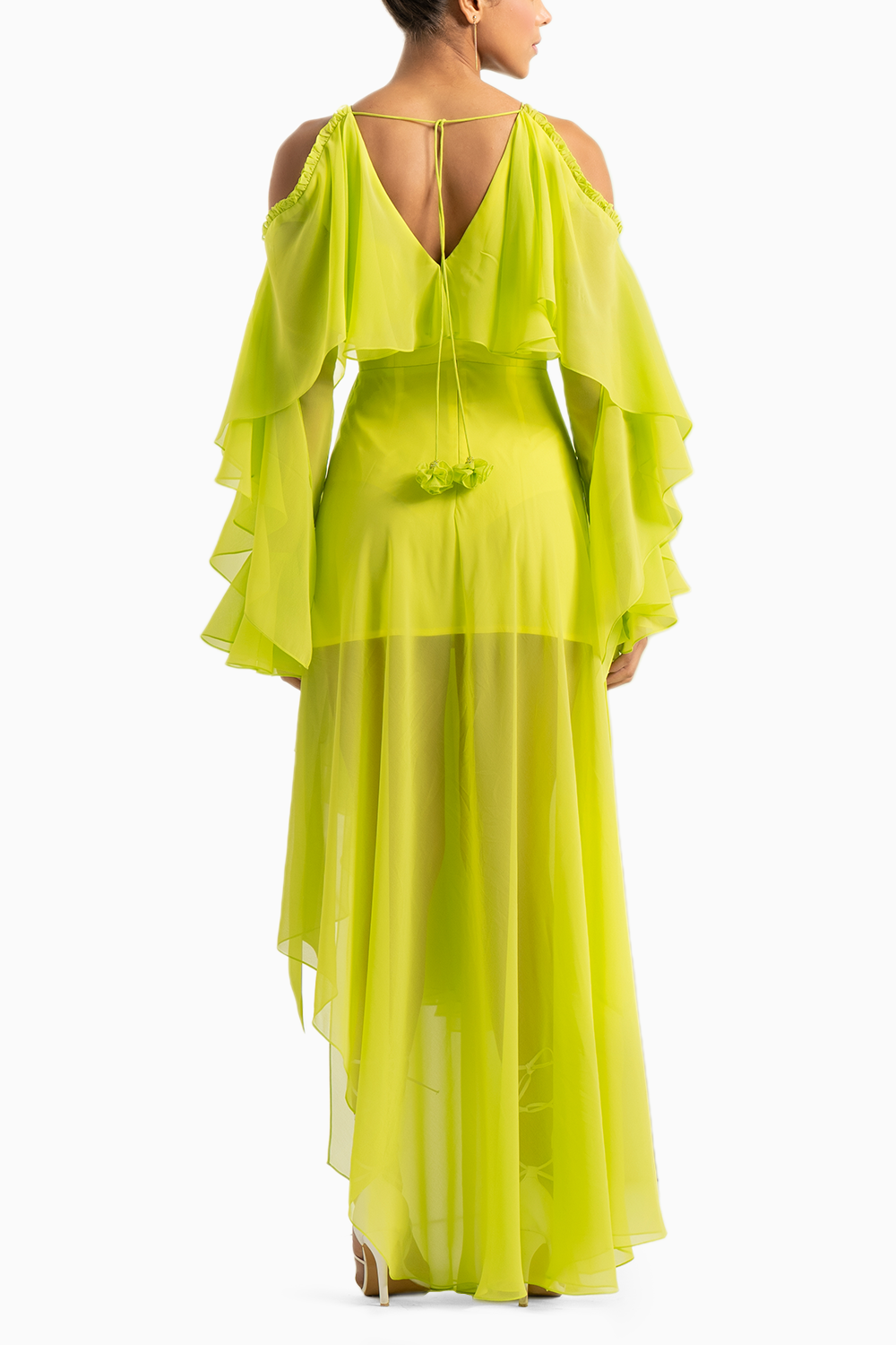 Lime Green Asymentric Dress