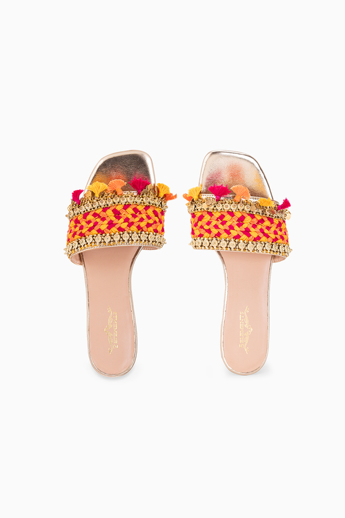 Linus Orange Gold Heels