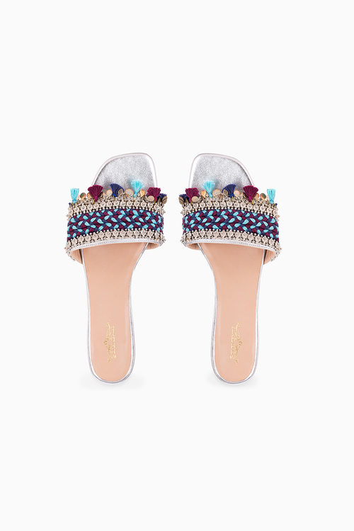 Linus Silver Blue Heels