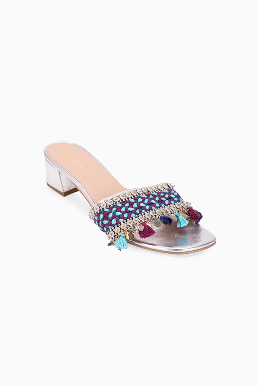 Linus Silver Blue Heels