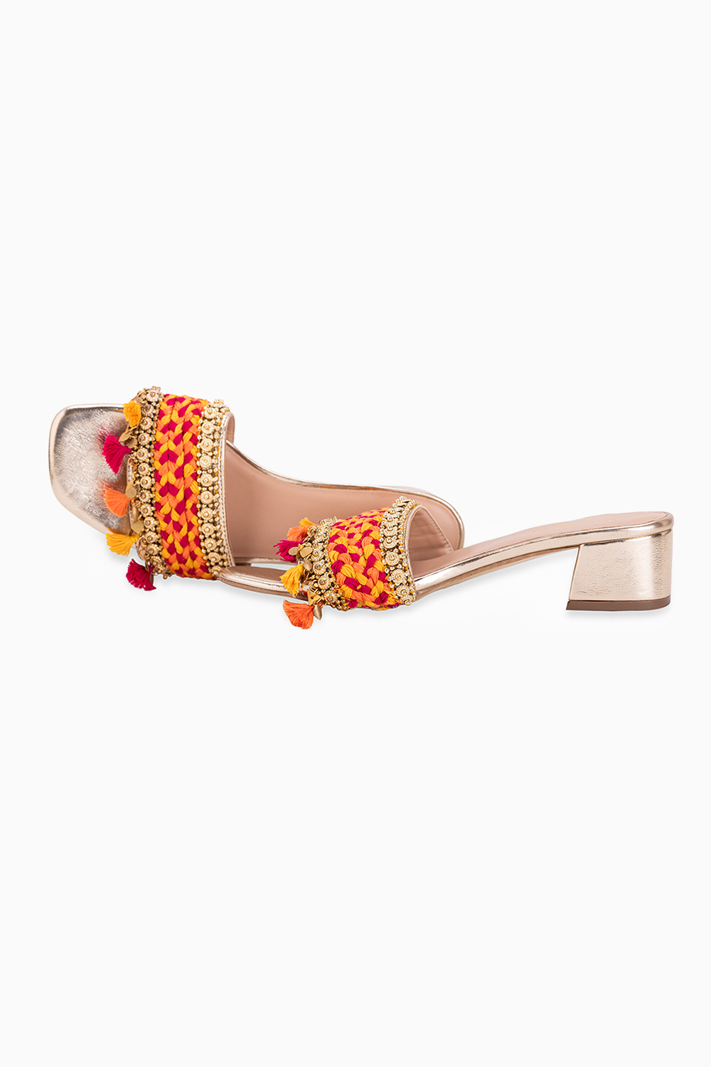 Linus Orange Gold Heels