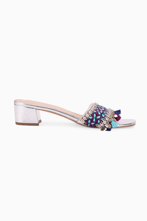 Linus Silver Blue Heels