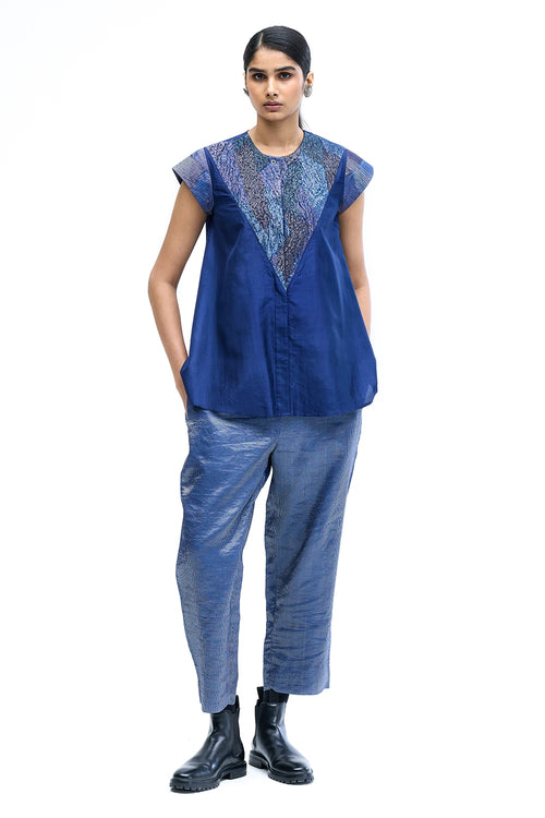 Navy Metallic Pant