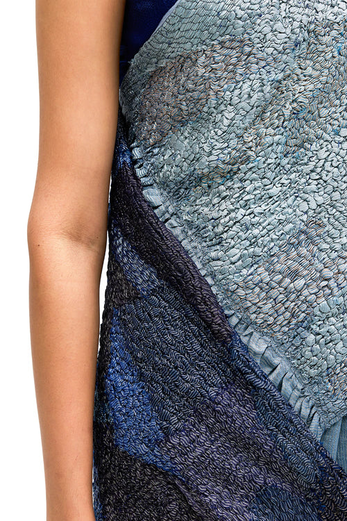 Navy-Grey White Shifter Saree
