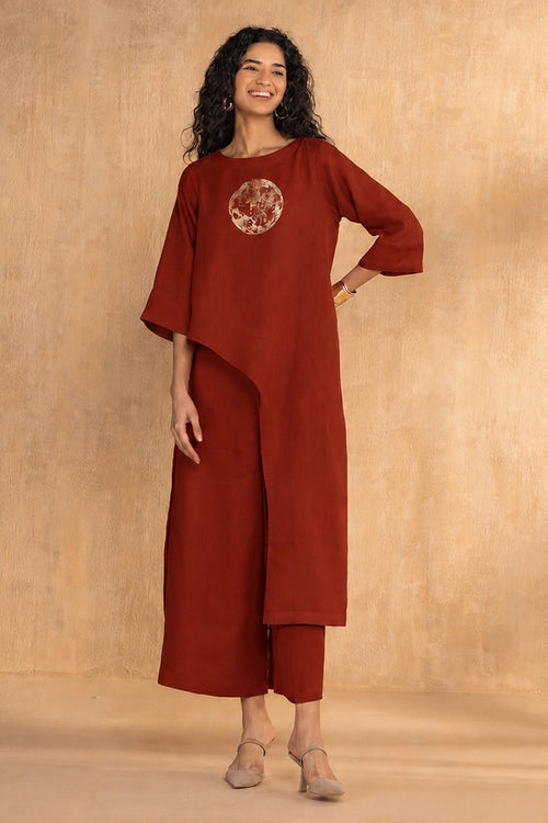 Rust Luna High Low Co-ord Set