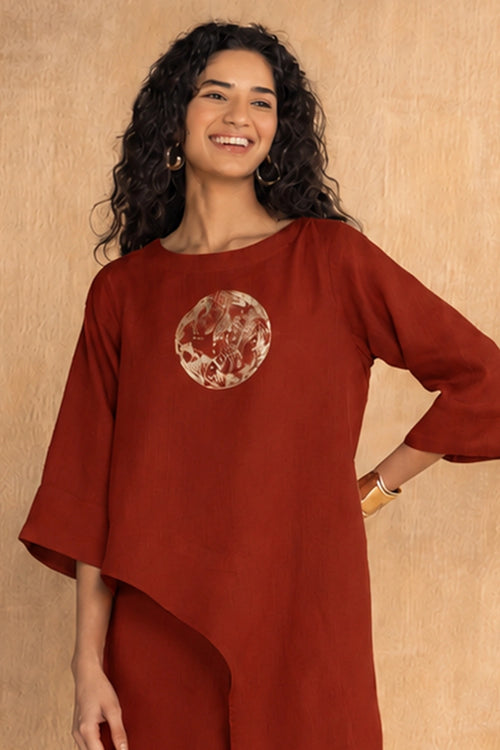 Rust Luna High Low Co-ord Set
