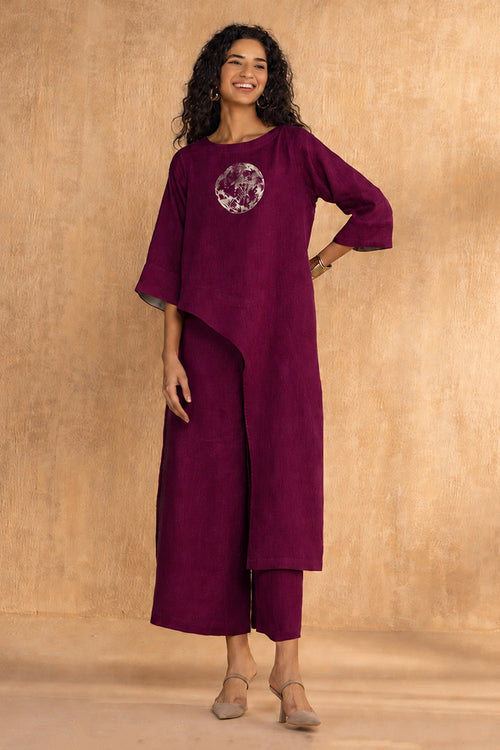 Plum Luna High Low Co-ord Set