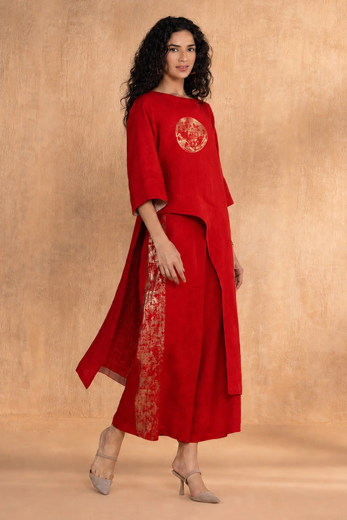 Red Luna High Low Co-ord Set