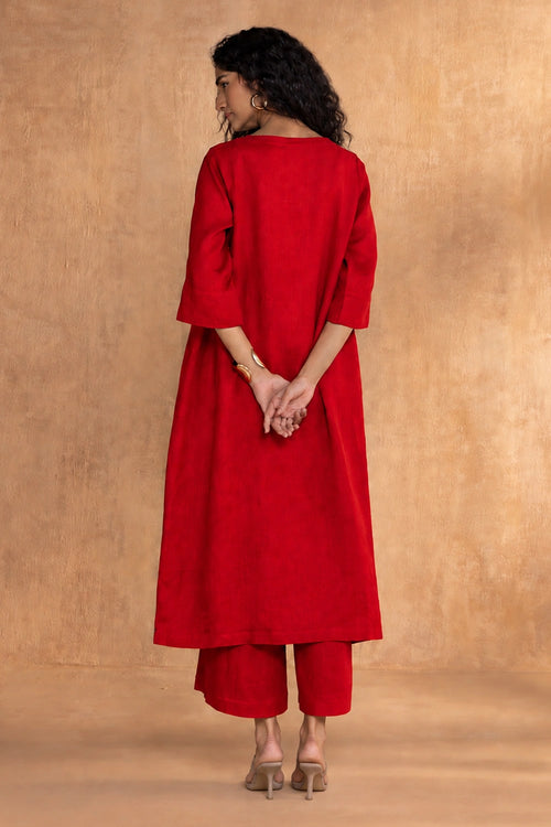Red Luna High Low Co-ord Set