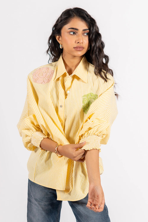 Yellow Checks Lily Shirt