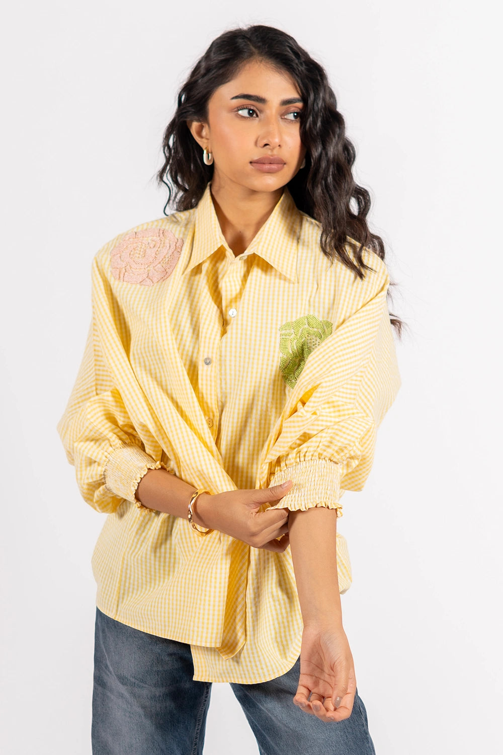 Yellow Checks Lily Shirt