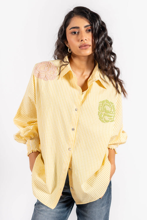 Yellow Checks Lily Shirt