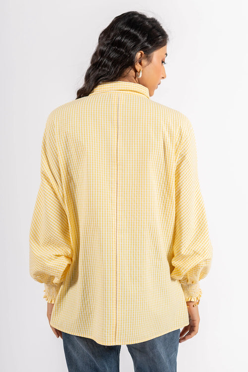 Yellow Checks Lily Shirt