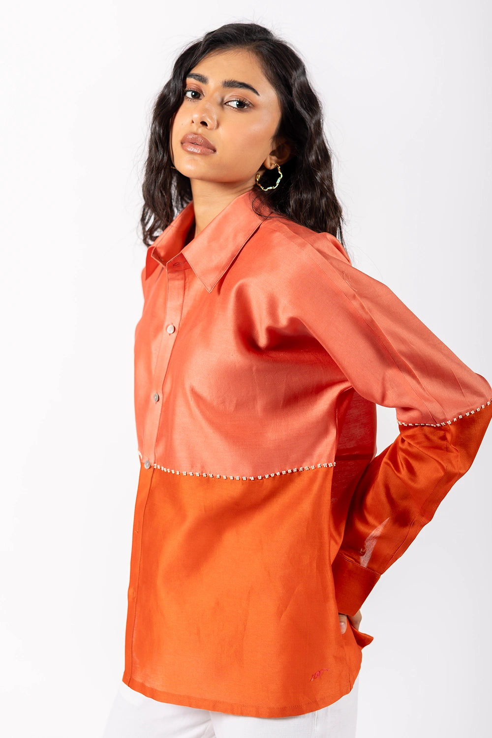 Orange Pink Beanie Shirt