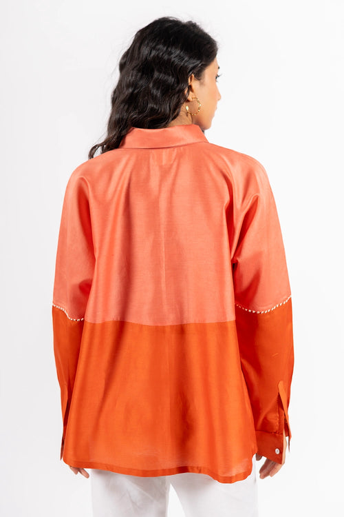 Orange Pink Beanie Shirt