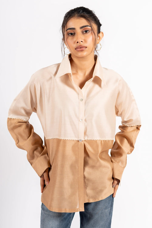 Taupe Ecru Beanie Shirt